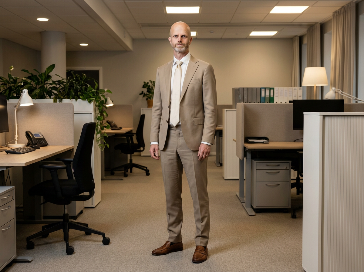 Beige Forretnings Dress