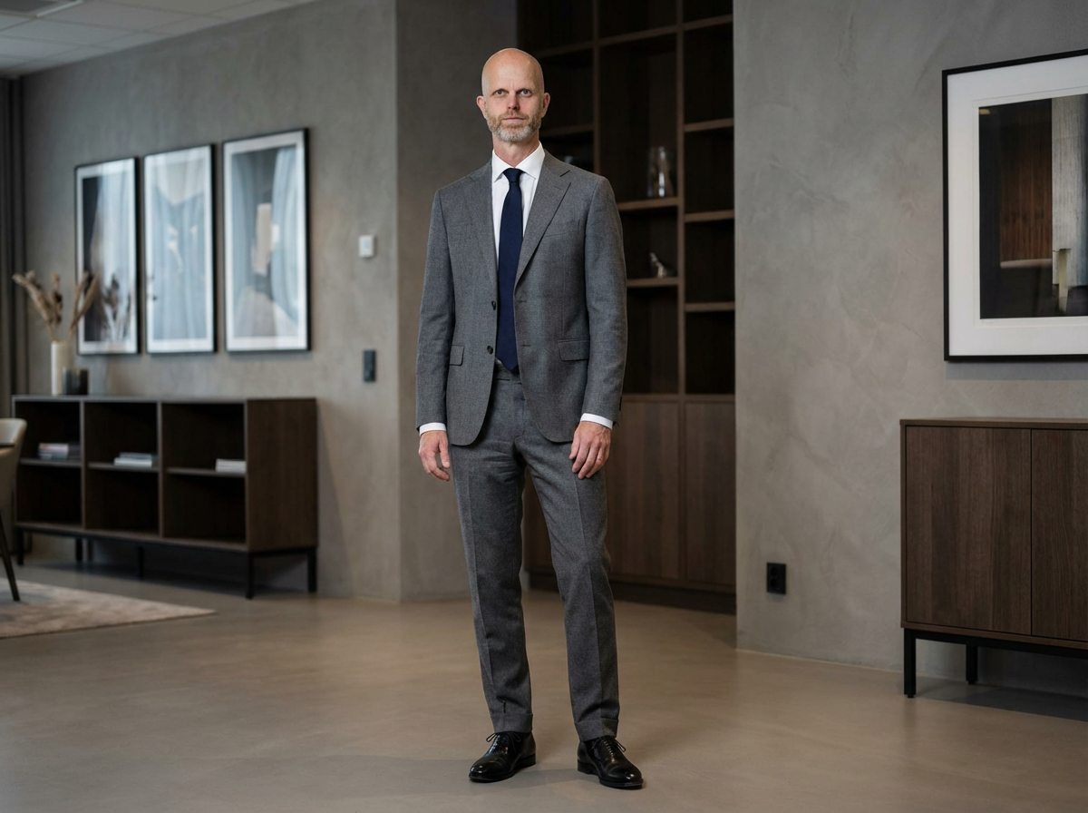 Grå Ullblanding Dress